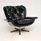 Danish Leather Swivel Armchair, 1960s 2