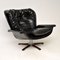 Danish Leather Swivel Armchair, 1960s 8