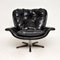 Danish Leather Swivel Armchair, 1960s 1