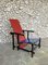 Fauteuil Vintage Rouge et Bleu attribué à Gerrit Rietveld, 1970s 1