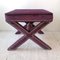 Vintage American X Base Purple Velvet Foot Stools with Silver Studding, 1980s, Image 2
