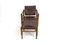 Sedia Safari in teak con poggiapiedi in pelle di Aage Bruru & Son, anni '60, set di 2, Immagine 5