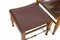 Set of Teak Safari Chair and Ottoman in Leather from Aage Bruru & Son, 1960s 6