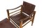 Teak Safari Chair and Ottoman in Leather from Aage Bruru & Son, 1960s, Set of 2 4