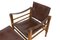 Teak Safari Chair & Fußhocker aus Leder von Aage Bruru & Son, 1960er, 2er Set 4