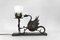 Lámpara de mesa de hierro forjado con dragón, Italia, década de 1900, Imagen 5