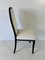 Italian Art Deco Style Cream Velvet and Black Lacquered Chairs, 1980s, Set of 6 6