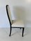 Italian Art Deco Style Cream Velvet and Black Lacquered Chairs, 1980s, Set of 6, Image 6