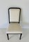 Italian Art Deco Style Cream Velvet and Black Lacquered Chairs, 1980s, Set of 6 5