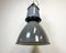 Lámpara colgante de fábrica industrial grande esmaltada en gris de Elektrosvit, años 60, Imagen 9