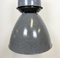 Lámpara colgante de fábrica industrial grande esmaltada en gris de Elektrosvit, años 60, Imagen 6