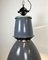 Grande Lampe à Suspension d'Usine Industrielle en Émail Gris de Elektrosvit, 1960s 12