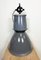 Lámpara colgante de fábrica industrial grande esmaltada en gris de Elektrosvit, años 60, Imagen 17