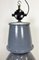 Lámpara colgante de fábrica industrial grande esmaltada en gris de Elektrosvit, años 60, Imagen 3
