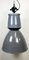 Lámpara colgante de fábrica industrial grande esmaltada en gris de Elektrosvit, años 60, Imagen 7