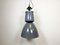 Lámpara colgante de fábrica industrial grande esmaltada en gris de Elektrosvit, años 60, Imagen 2