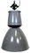 Large Grey Enamel Industrial Factory Pendant Lamp from Elektrosvit, 1960s, Image 1