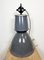 Lámpara colgante de fábrica industrial grande esmaltada en gris de Elektrosvit, años 60, Imagen 14