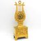 19th Century Empire Gilt Bronze Lira Pendulum Clock 3