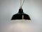 Industrial Black Enamel Factory Pendant Lamp with Iron Top, 1960s 9