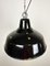 Industrial Black Enamel Factory Pendant Lamp with Iron Top, 1960s 7