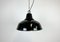 Industrial Black Enamel Factory Pendant Lamp with Iron Top, 1960s 2