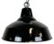 Industrial Black Enamel Factory Pendant Lamp with Iron Top, 1960s 1