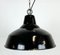 Industrial Black Enamel Factory Pendant Lamp with Iron Top, 1960s 5
