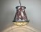 Lampe à Suspension d'Usine Cage Industrielle avec Couvercle en Verre de Mesko, 1970s 13