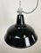 Industrial Black Enamel Factory Lamp with Cast Iron Top, 1960s, Image 9