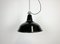 Industrial Black Enamel Factory Lamp with Cast Iron Top, 1960s 2
