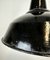 Lámpara de fábrica industrial de esmalte negro con superficie de hierro fundido, años 60, Imagen 7