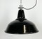 Lámpara de fábrica industrial de esmalte negro con superficie de hierro fundido, años 60, Imagen 6