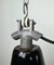 Lámpara de fábrica industrial de esmalte negro con superficie de hierro fundido, años 60, Imagen 5