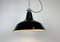 Industrial Black Enamel Factory Lamp with Cast Iron Top, 1960s 10