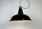 Industrial Black Enamel Factory Lamp with Cast Iron Top, 1960s, Image 10