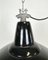 Industrial Black Enamel Factory Lamp with Cast Iron Top, 1960s 3