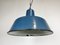 Industrial Blue Enamel Factory Pendant Lamp, 1960s 8