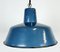 Industrial Blue Enamel Factory Pendant Lamp, 1960s, Image 4