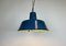 Industrial Blue Enamel Factory Pendant Lamp, 1960s, Image 9