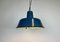 Lampe à Suspension Industrielle en Émail Bleu, 1960s 9