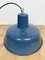 Industrial Blue Enamel Factory Pendant Lamp, 1960s 12