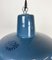 Lampe à Suspension Industrielle en Émail Bleu, 1960s 7