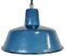 Lámpara colgante industrial de fábrica esmaltada en azul, años 60, Imagen 1