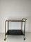 Mid-Century French Serving Cart in Metal, Black Glass and Faux Bamboo, Image 5