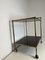 Mid-Century French Serving Cart in Metal, Black Glass and Faux Bamboo 4
