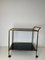 Mid-Century French Serving Cart in Metal, Black Glass and Faux Bamboo 3