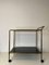 Mid-Century French Serving Cart in Metal, Black Glass and Faux Bamboo 2