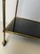 Mid-Century French Serving Cart in Metal, Black Glass and Faux Bamboo 8