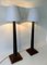 Italian Art Deco Style Black Lacquered Wood Floor Lamps with Velvet Shades, 1980s, Set of 2, Image 5